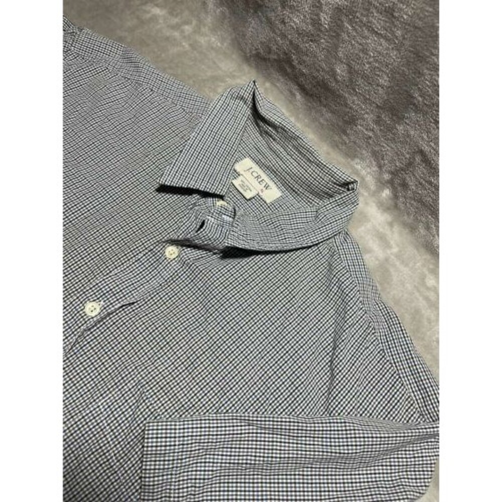 J.Crew Button Down Shirt Men XL Gingham Brown Cotton Short Sleeve